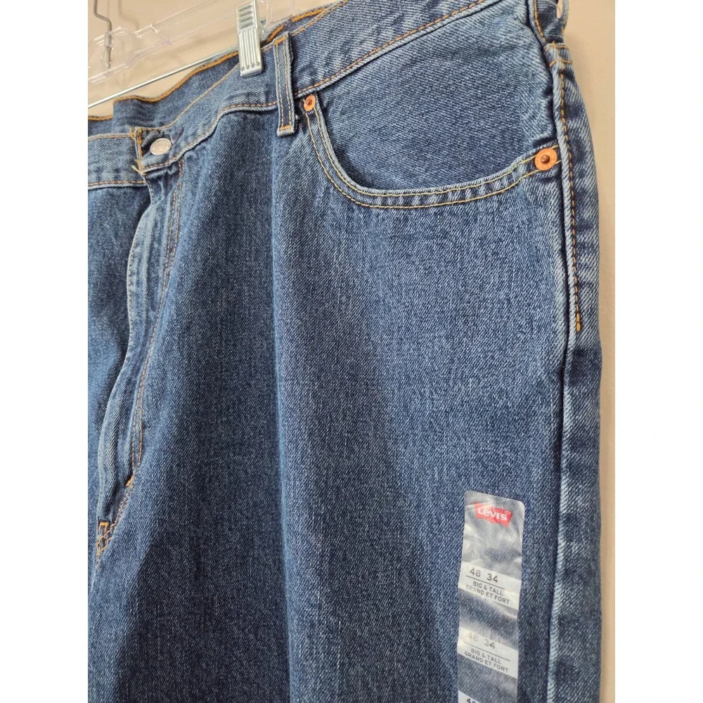 Levis 550 Relaxed Fit Tapered Leg Blue‎ Denim Jeans Mens 48x34 Big and Tall NWT